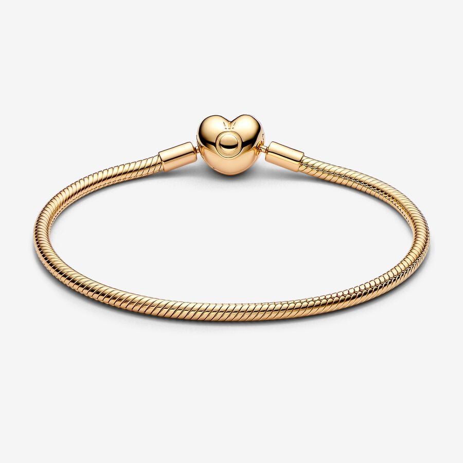 Pulsera Clásica con cierre de Corazon Dorada