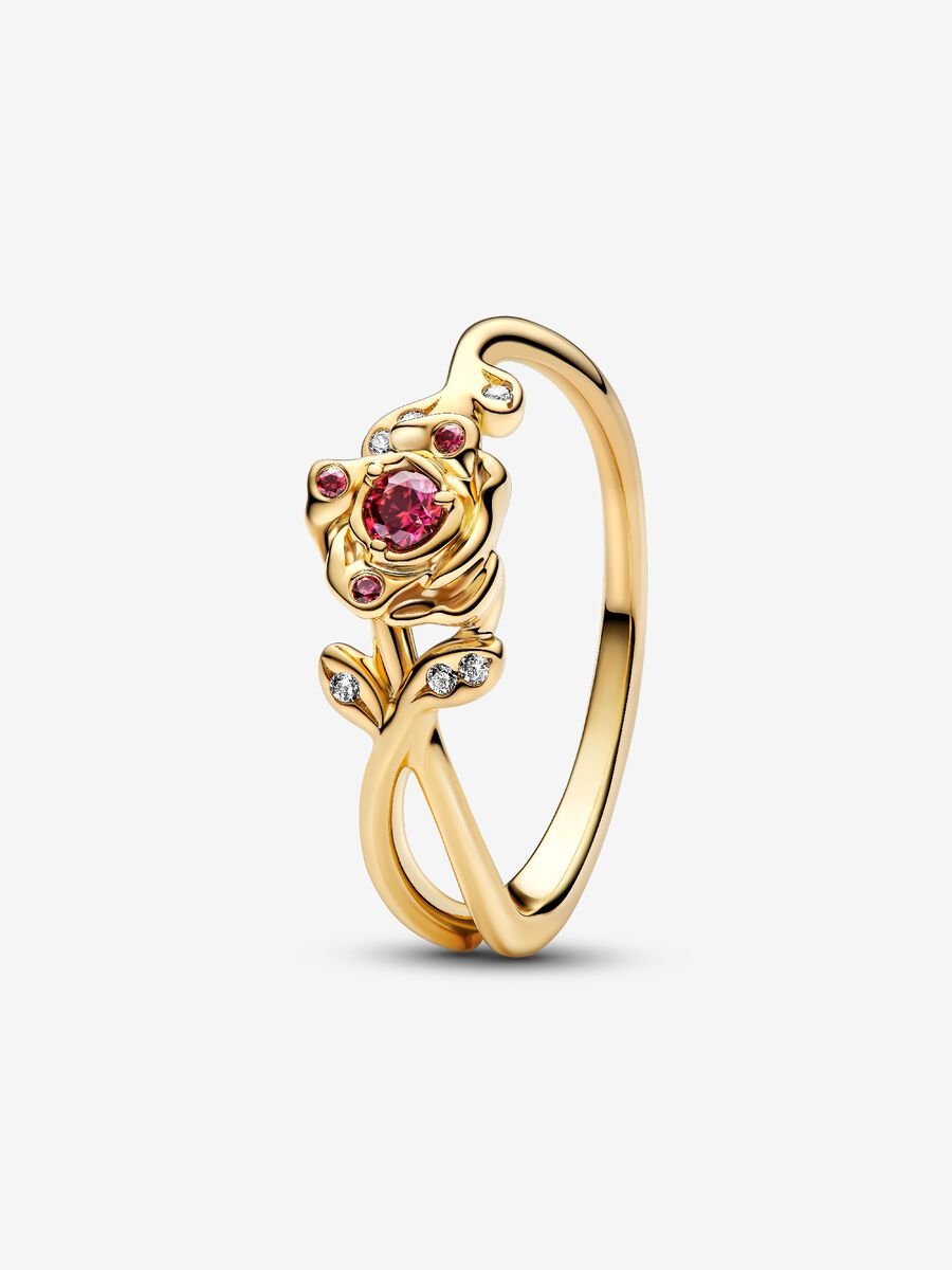 Anillo Bella y la Bestia Dorado