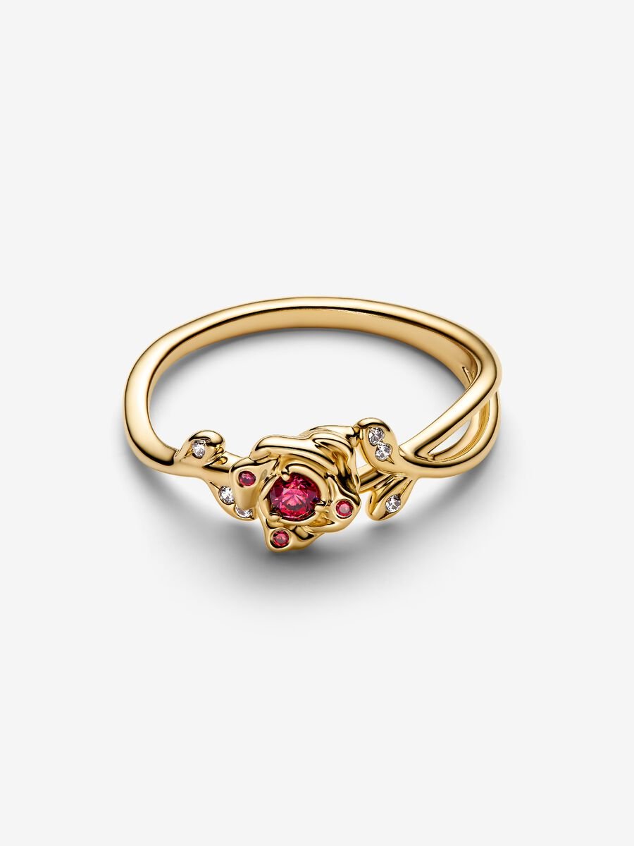Anillo Bella y la Bestia Dorado