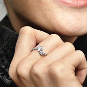 Anillo Doble Corazón Brillante