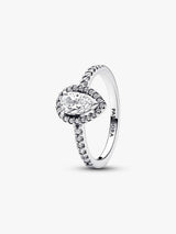 Anillo Halo Brillante Corte Pera