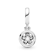 Charm Colgante de Círculo de Copo de Nieve Brillante