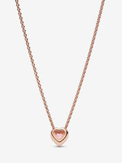 Collar Oro Rosa Piedra Brillante Rosa
