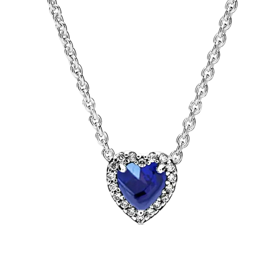 Conjunto Corazon Azul (Anillo + Collar + Pendientes)
