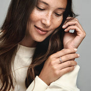 Anillo Deseo Pave Flotante Corona Oro Rosado