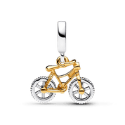 Charm Colgante Ruedas de Bicicleta Girando en Dos Tonos