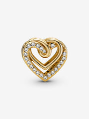 Charm Dorado Corazones Entrelazados