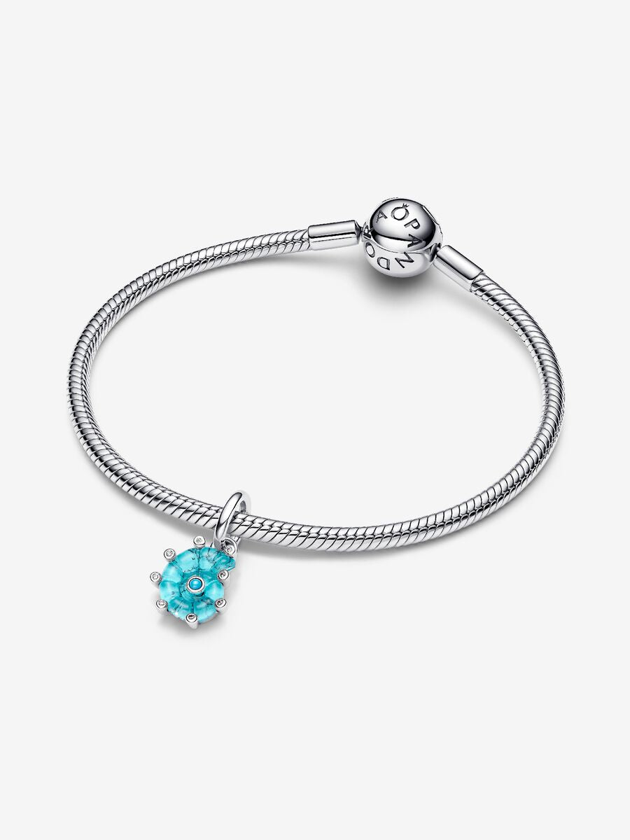 Charm colgante Caracol de mar de cristal Murano azul