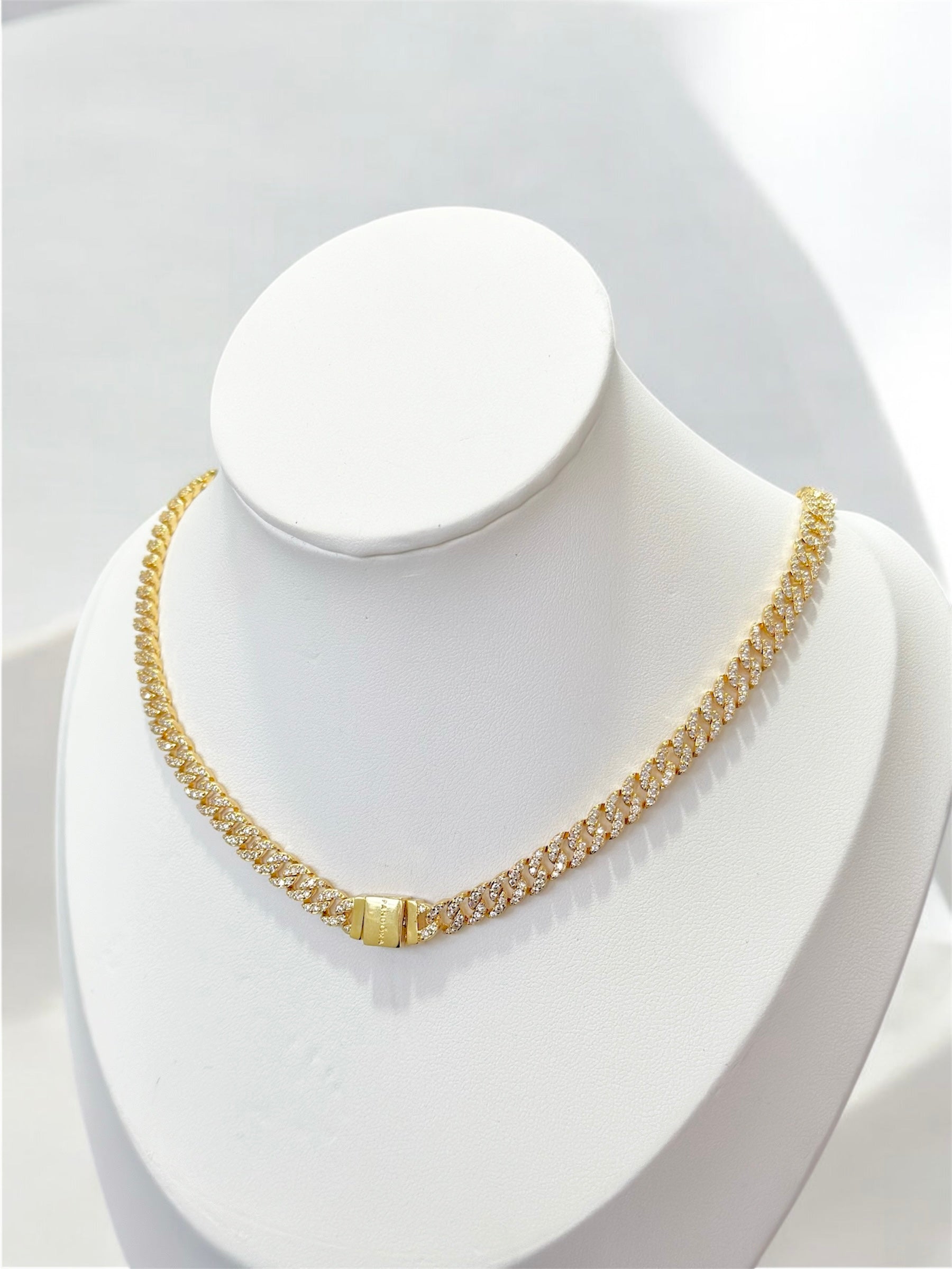 Collar Dorado de Cadena Cubana Pandora