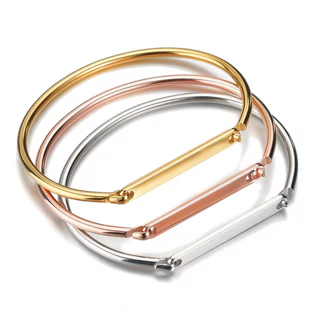 Pulsera Rígida Grabable en Acero Inoxidable
