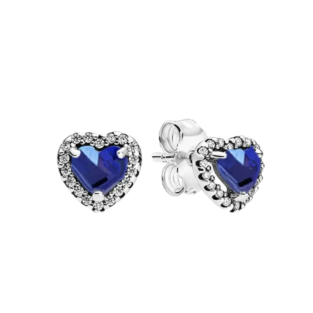 Conjunto Corazon Azul (Anillo + Collar + Pendientes)