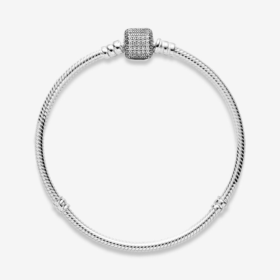 Pulsera Moments Cadena de Serpiente con cierre de firma pave