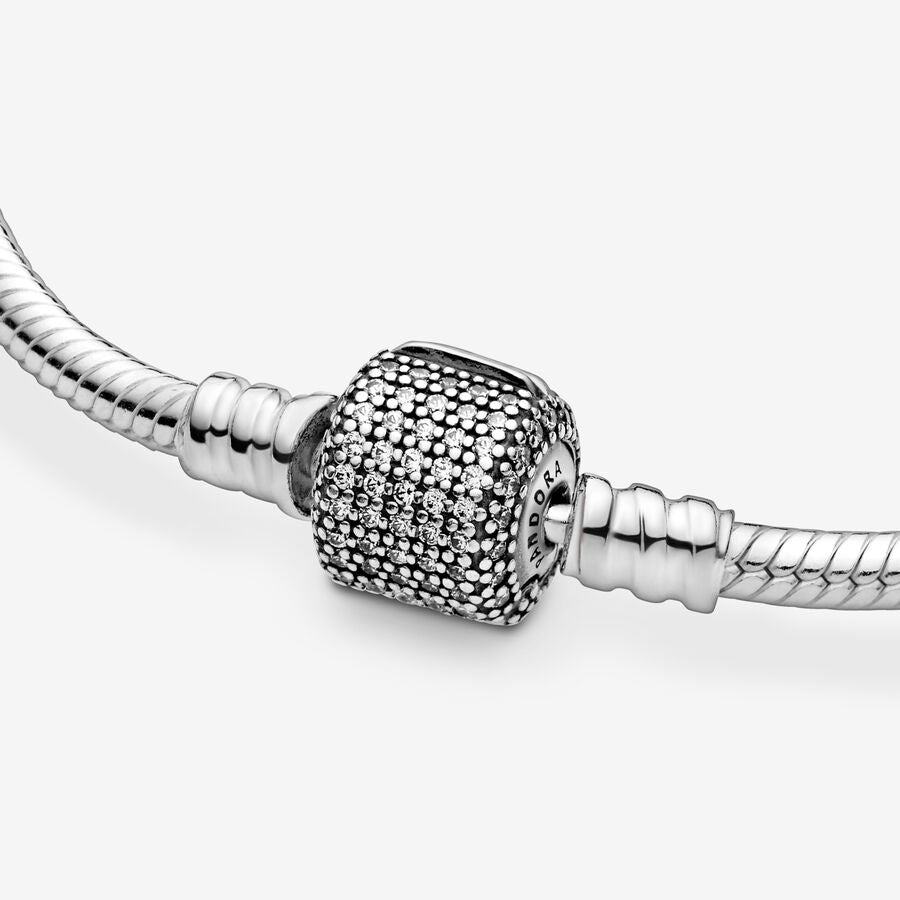Pulsera Moments Cadena de Serpiente con cierre de firma pave
