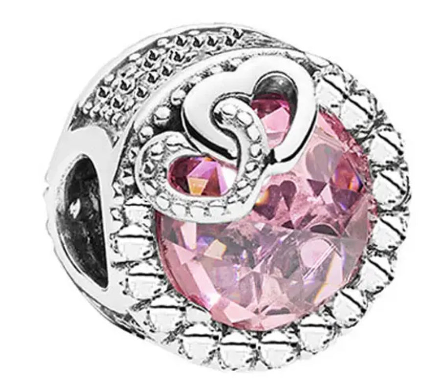 Separador Piedra Rosa Corazon Enlazado