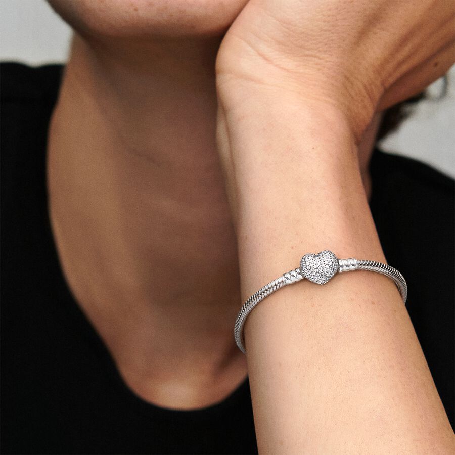 Pulsera con Cierre de Corazón en Pavé