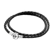 Pulsera de Cuero dos giros con Cierre Clásico