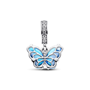 Charm Colgante Mariposa de Cristal Murano azul