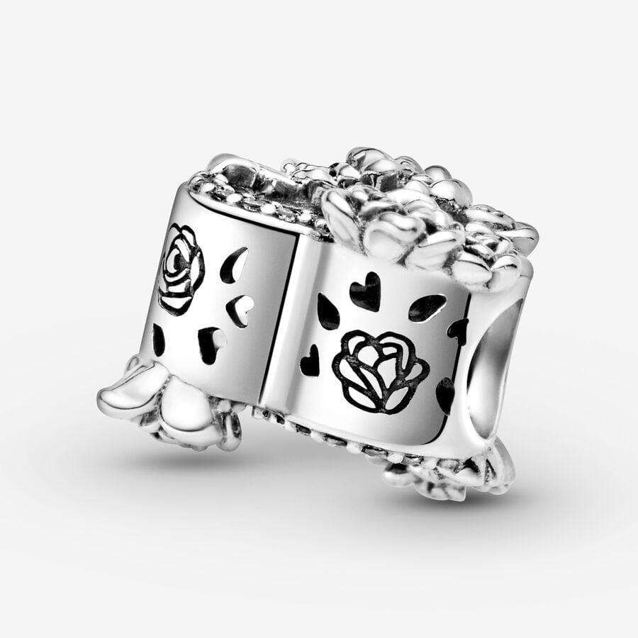 Charm Corazón Abierto y Flores Rosas