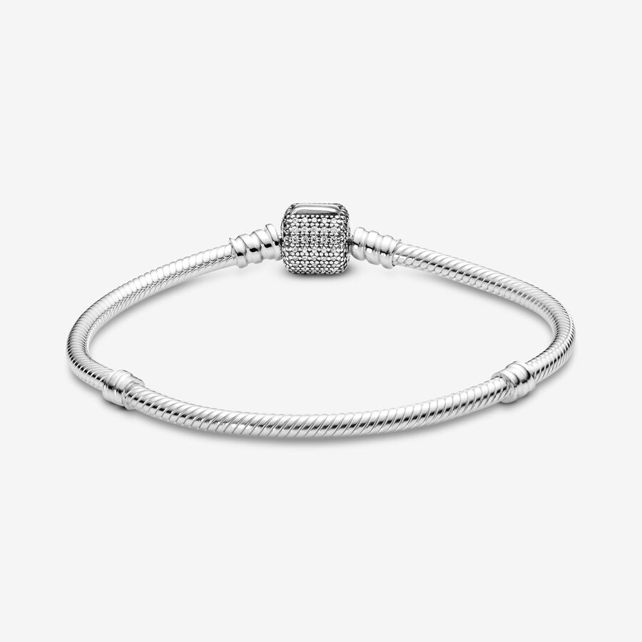 Pulsera Moments Cadena de Serpiente con cierre de firma pave