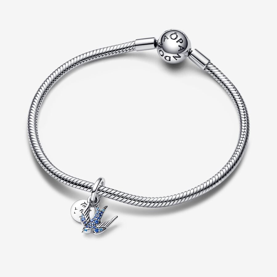 Charm Colgante Ave Golondrina Brillante