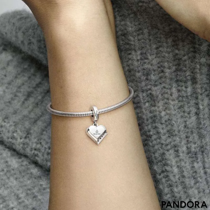 Charm colgante de corazón de piano de cola