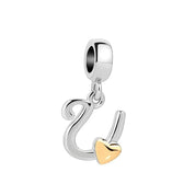 Iniciales Corazon Dorado